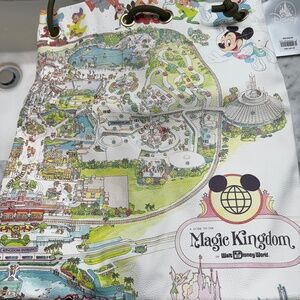 Walt Disney World 50th Anniversary Vault Map Cinch Tote Bag / Backpack  NWT